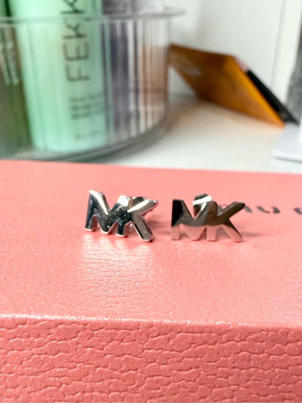 Fashion Stainless Steel MK Logo Stud Earrings